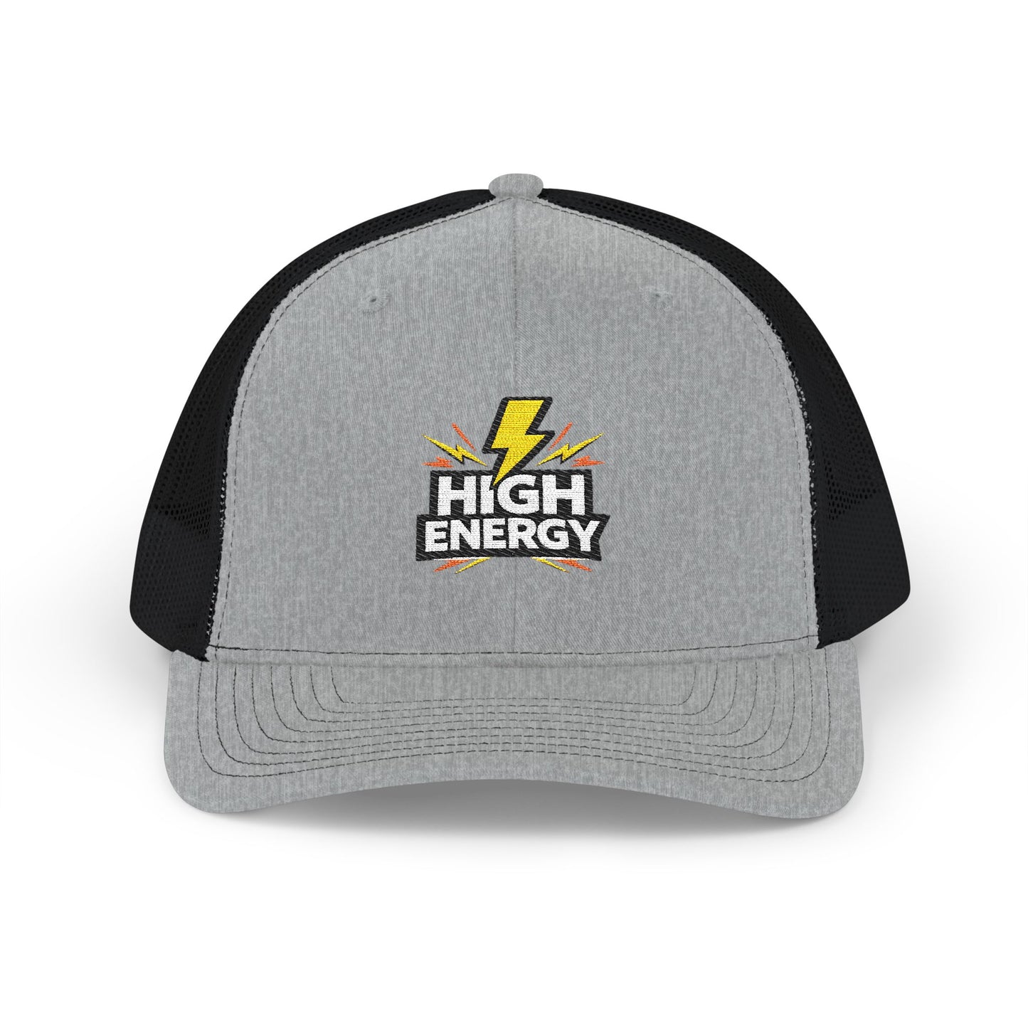 High Energy Lightning Snapback Trucker Hat — Embroidered Mesh Baseball Cap