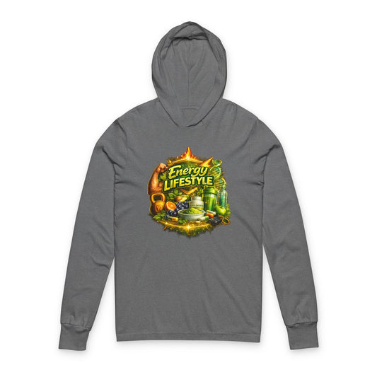 Energy Lifestyle Hoodie Tee — 'Energy Lifestyle' Graphic Long-Sleeve Hooded Tee