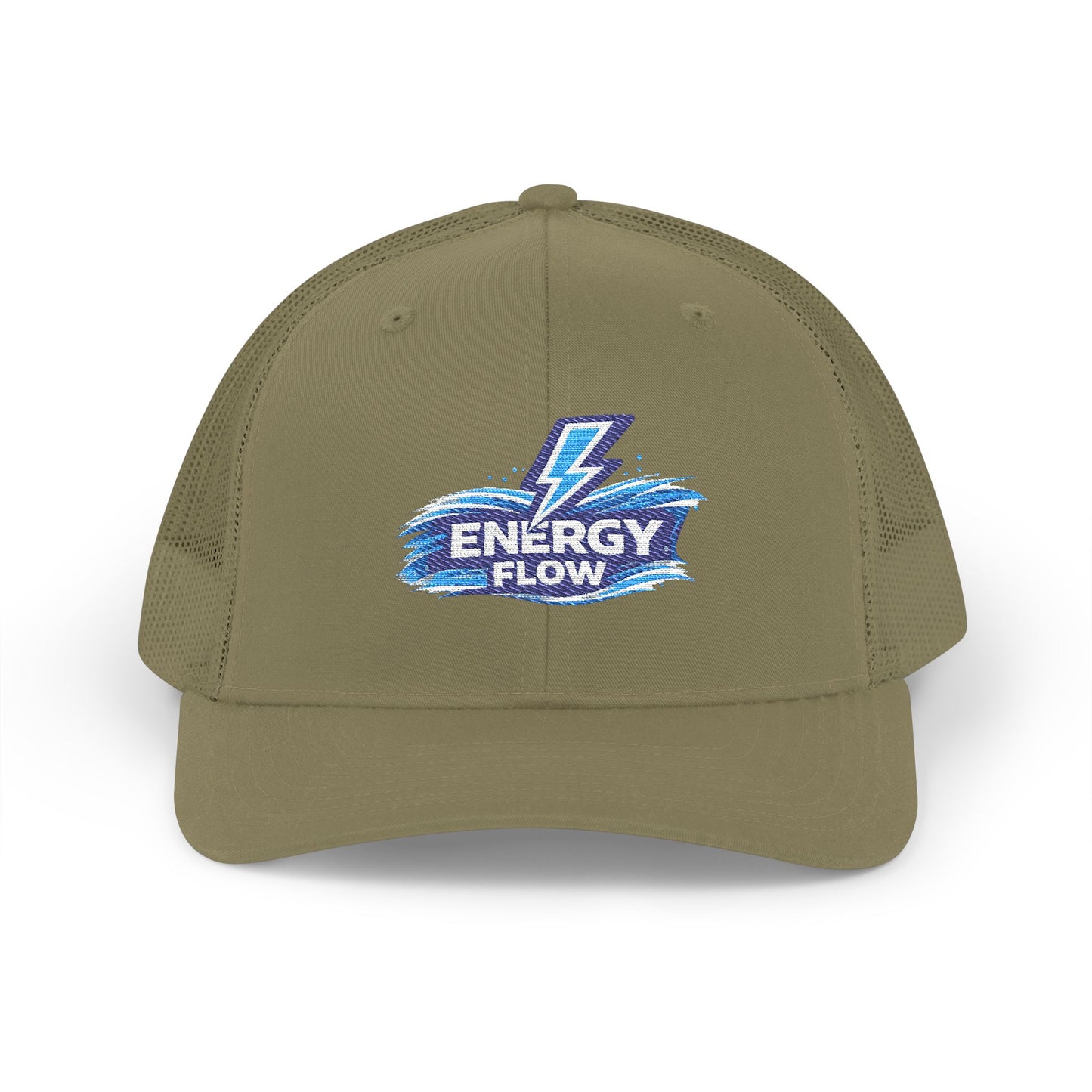 Energy Flow Embroidered Trucker Cap — Lightning Wave Snapback