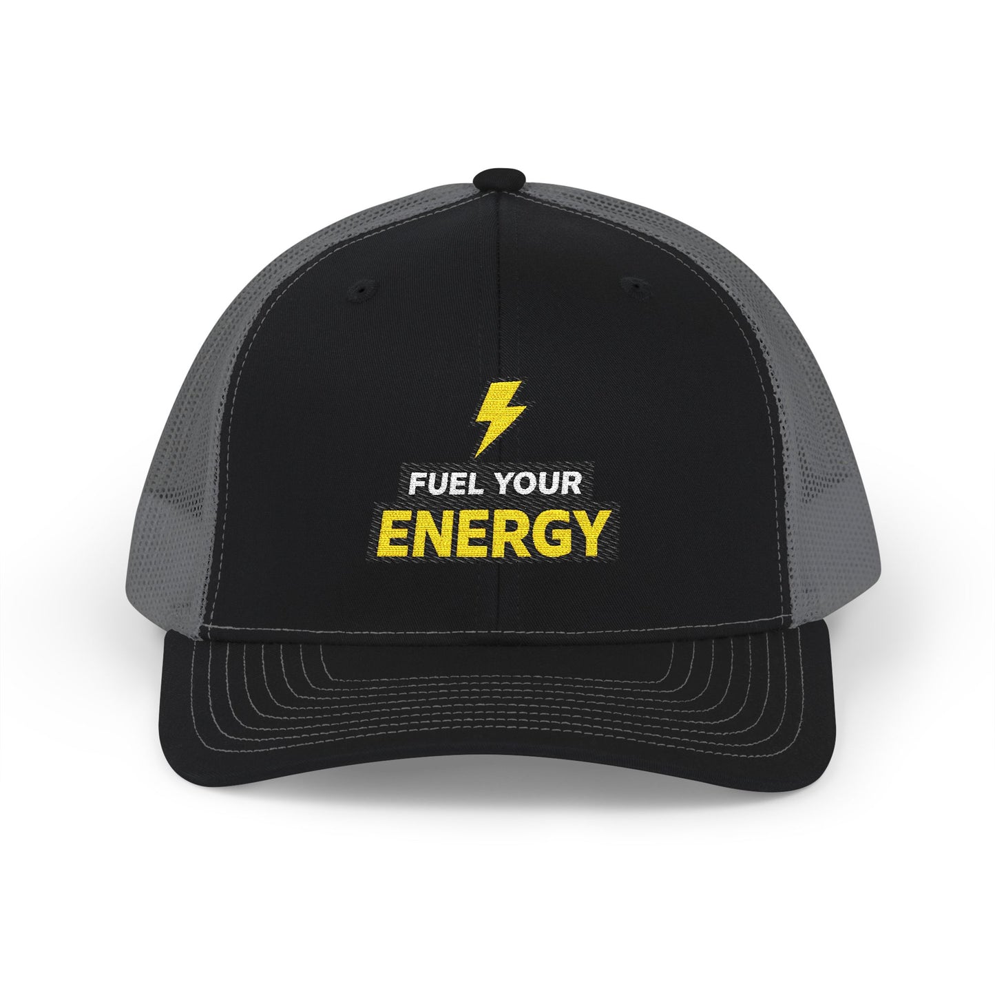 Energy Bolt Snapback Trucker Hat — "Fuel Your Energy" Embroidered Patch