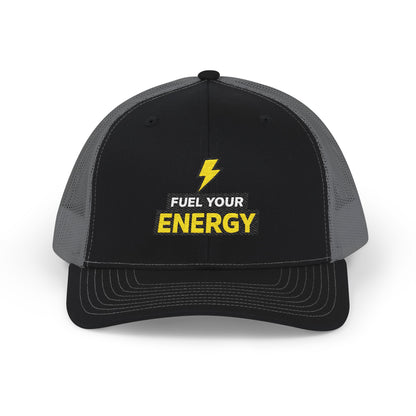 Energy Bolt Snapback Trucker Hat — "Fuel Your Energy" Embroidered Patch