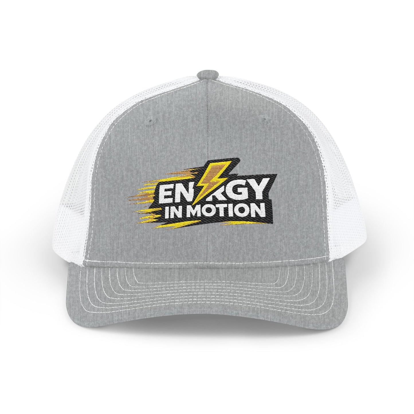 Energy In Motion Embroidered Trucker Cap — Snapback Mesh Hat