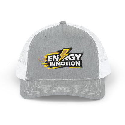 Energy In Motion Embroidered Trucker Cap — Snapback Mesh Hat