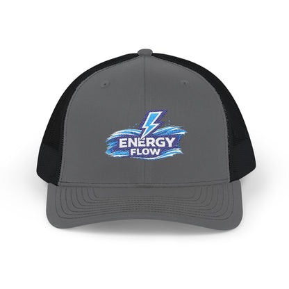 Energy Flow Embroidered Trucker Cap — Lightning Wave Snapback