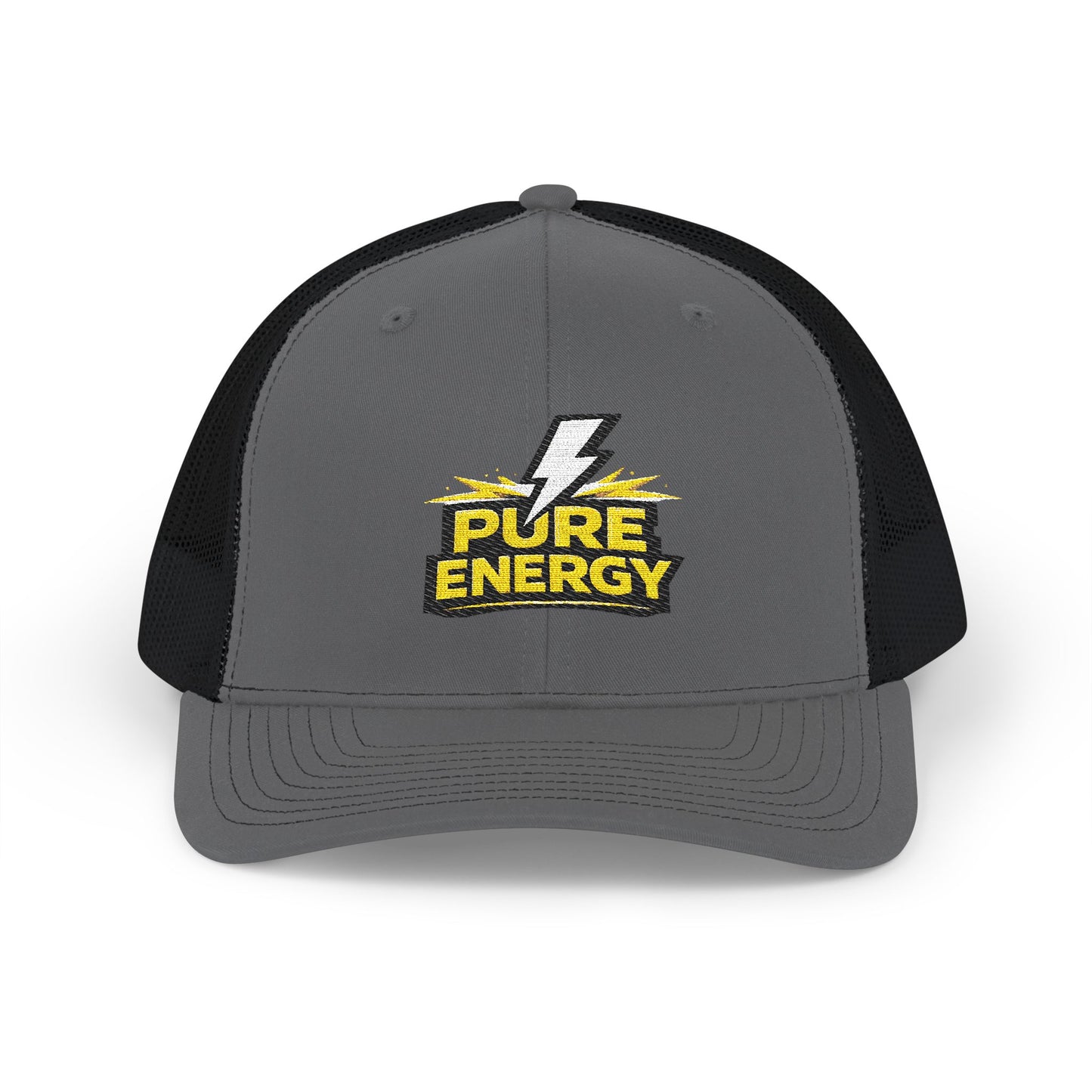 Pure Energy Embroidered Trucker Cap — Lightning Logo Snapback