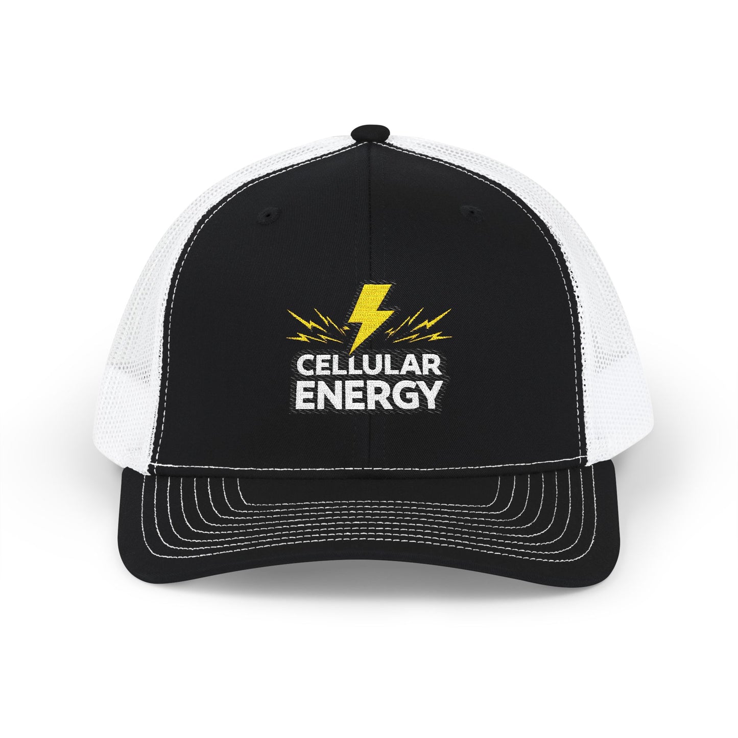 Cellular Energy Embroidered Trucker Cap — Lightning Bolt Snapback