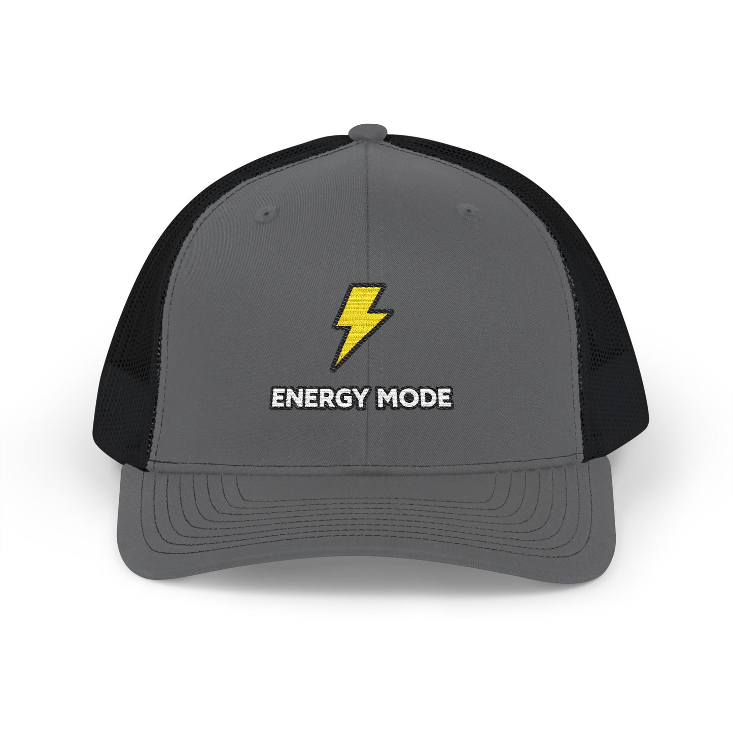 Energy Mode Snapback Trucker Cap — Embroidered Lightning Bolt