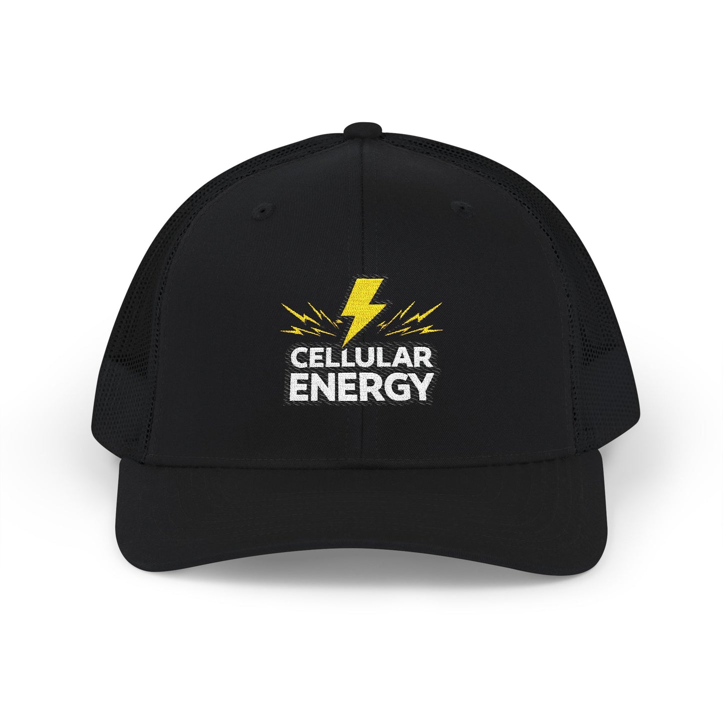 Cellular Energy Embroidered Trucker Cap — Lightning Bolt Snapback
