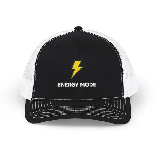 Energy Mode Snapback Trucker Cap — Embroidered Lightning Bolt
