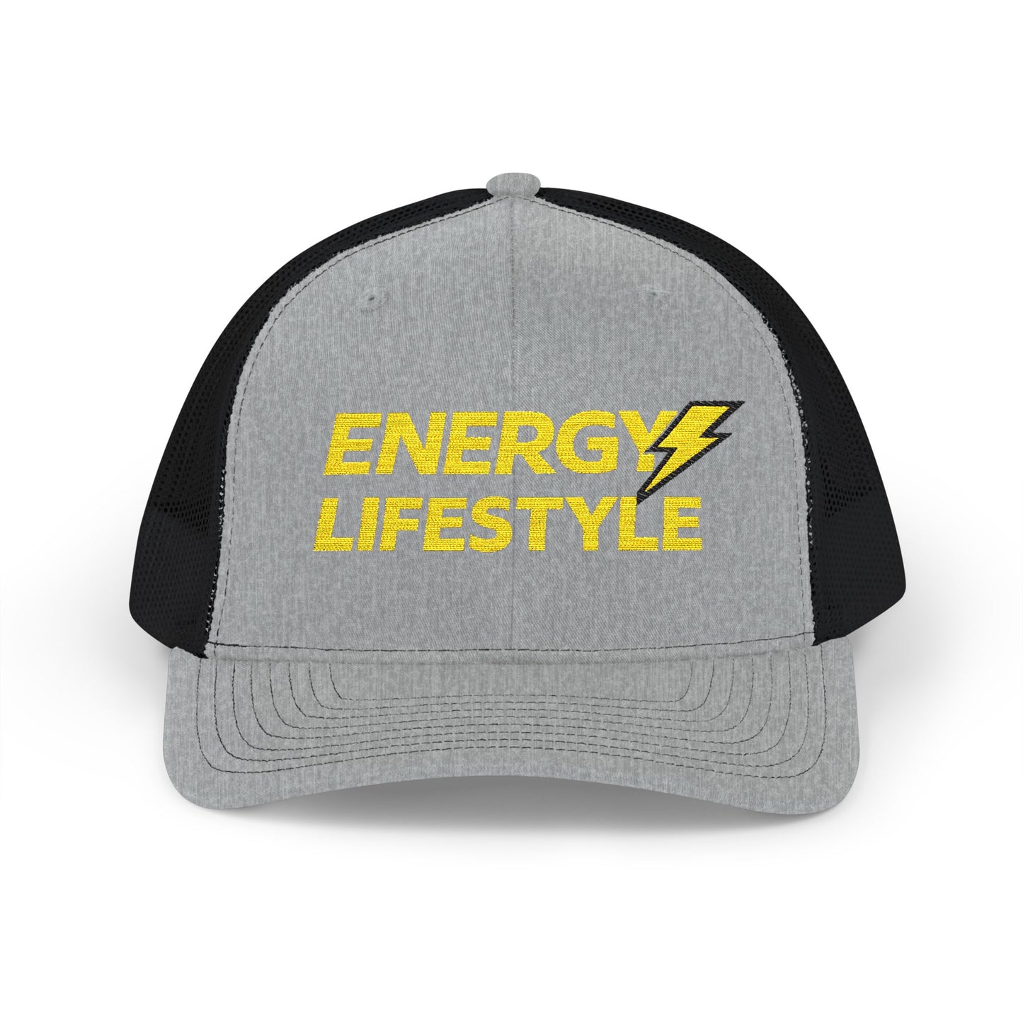 Energy Lifestyle Snapback Trucker Hat — Embroidered Lightning Logo