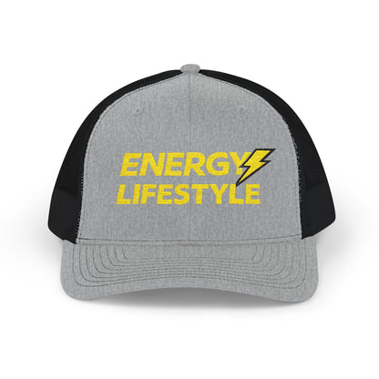 Energy Lifestyle Snapback Trucker Hat — Embroidered Lightning Logo