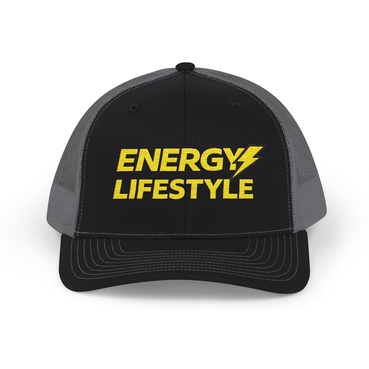 Energy Lifestyle Snapback Trucker Hat — Embroidered Lightning Logo
