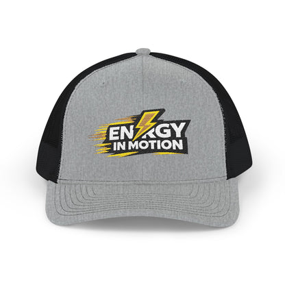 Energy In Motion Embroidered Trucker Cap — Snapback Mesh Hat
