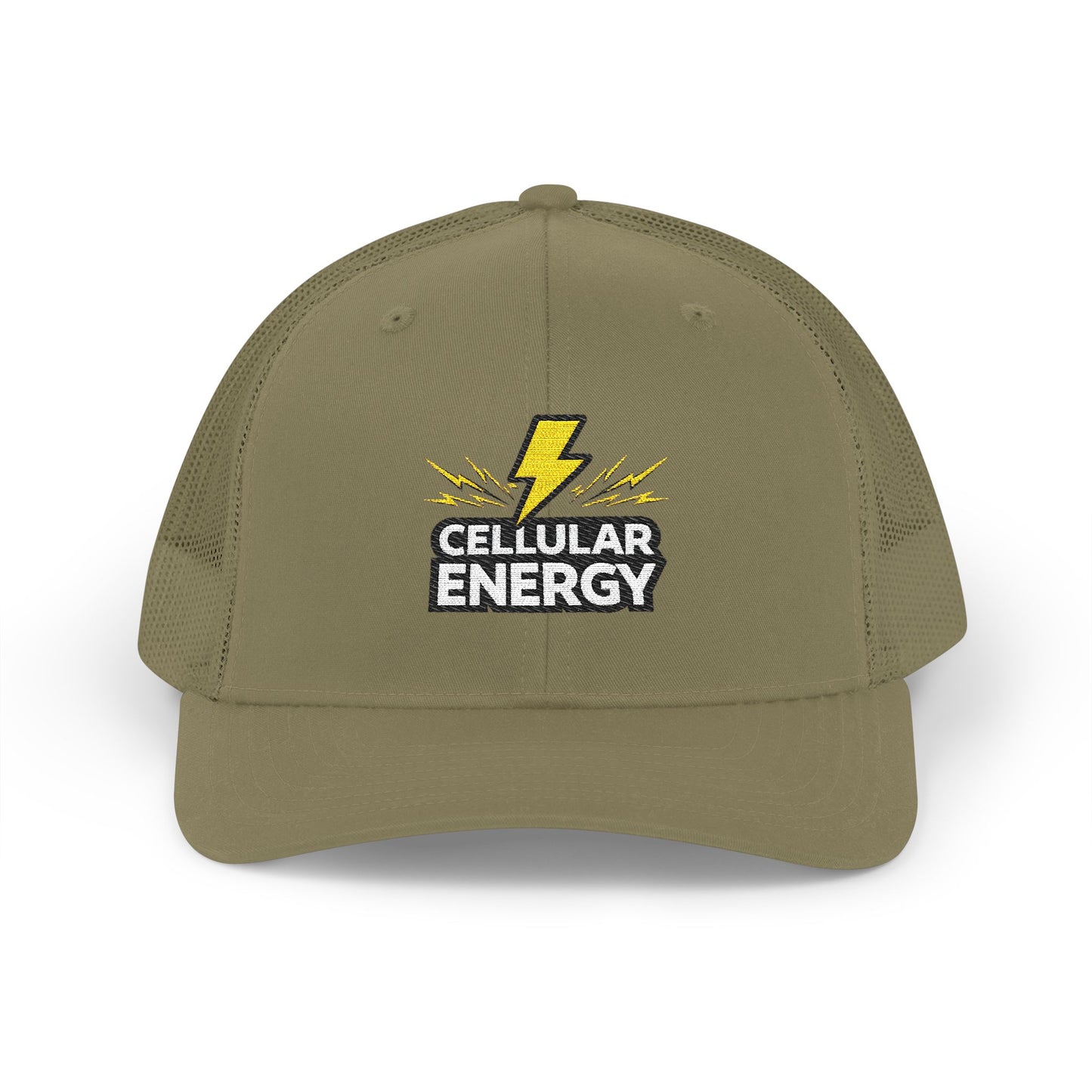 Cellular Energy Embroidered Trucker Cap — Lightning Bolt Snapback