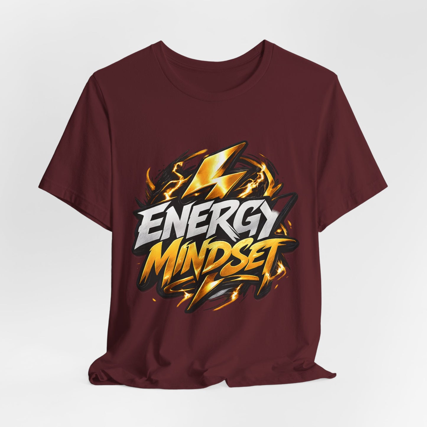 Energy Mindset T-Shirt — Motivational Lightning Graphic Tee