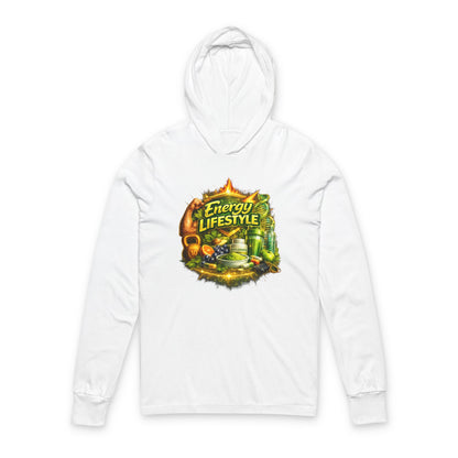 Energy Lifestyle Hoodie Tee — 'Energy Lifestyle' Graphic Long-Sleeve Hooded Tee