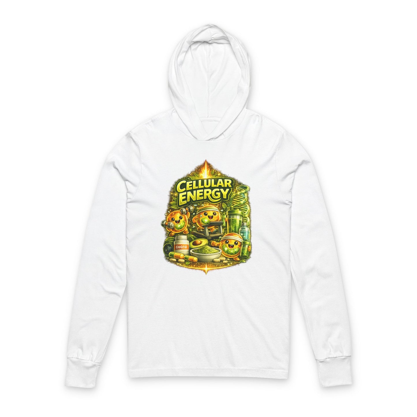 Cellular Energy Graphic Hooded Long Sleeve Tee