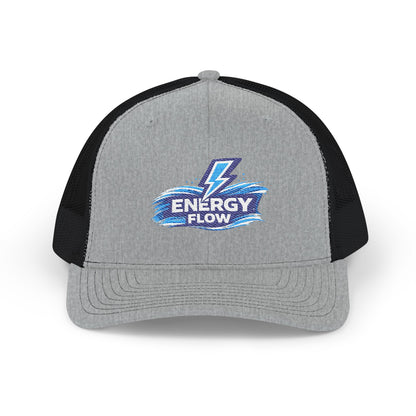 Energy Flow Embroidered Trucker Cap — Lightning Wave Snapback