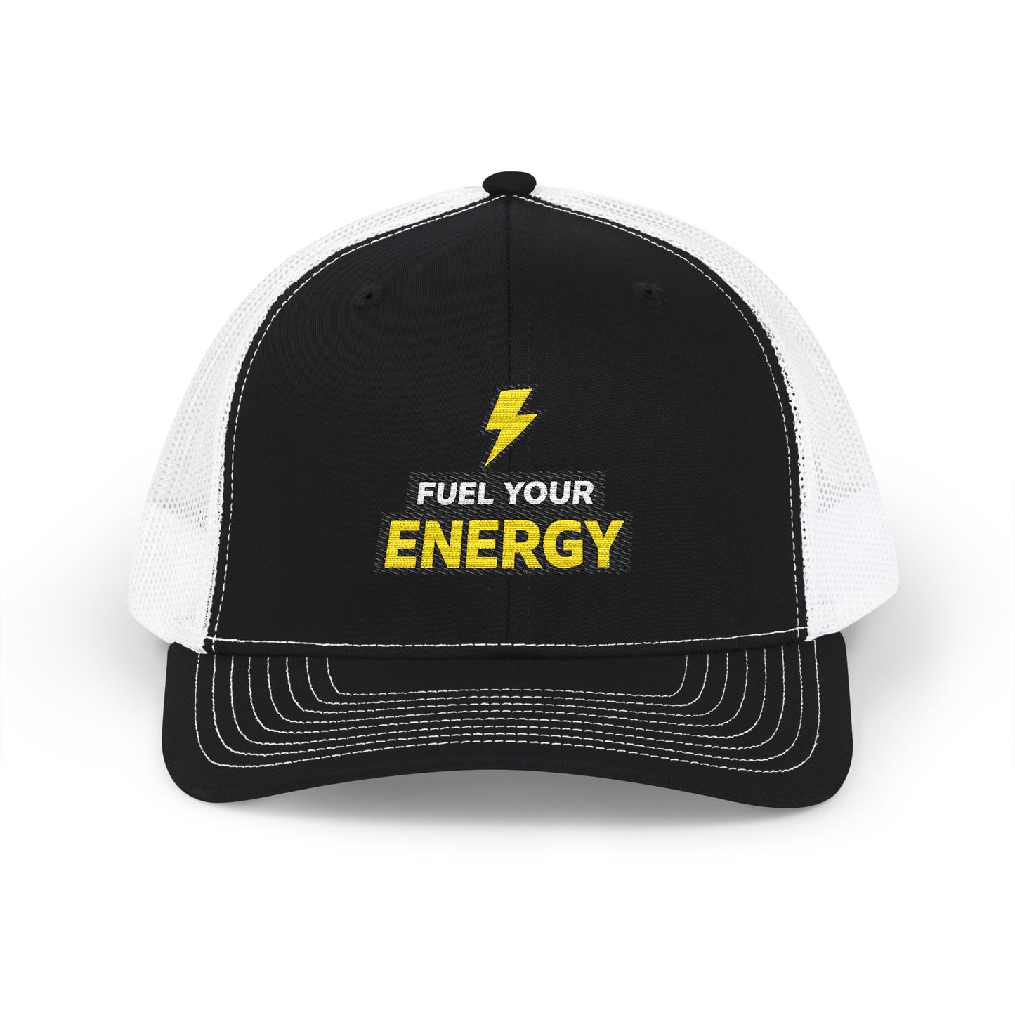 Energy Bolt Snapback Trucker Hat — "Fuel Your Energy" Embroidered Patch