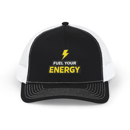 Energy Bolt Snapback Trucker Hat — "Fuel Your Energy" Embroidered Patch