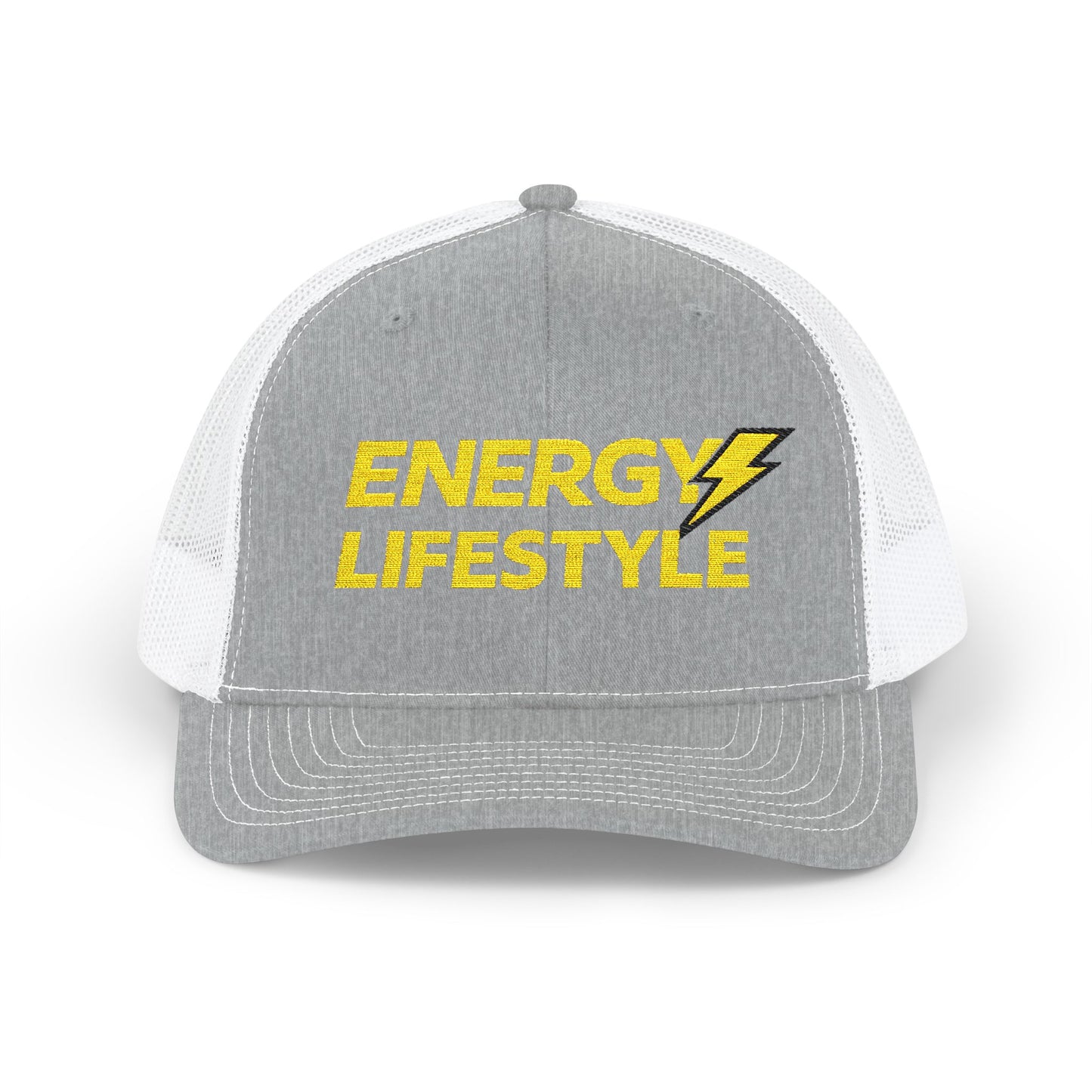 Energy Lifestyle Snapback Trucker Hat — Embroidered Lightning Logo