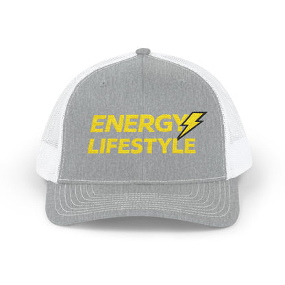 Energy Lifestyle Snapback Trucker Hat — Embroidered Lightning Logo