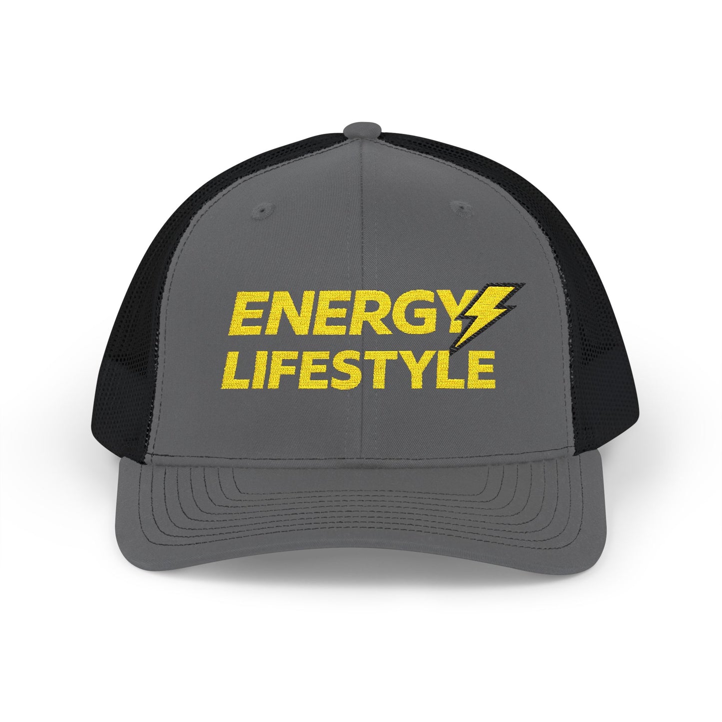 Energy Lifestyle Snapback Trucker Hat — Embroidered Lightning Logo
