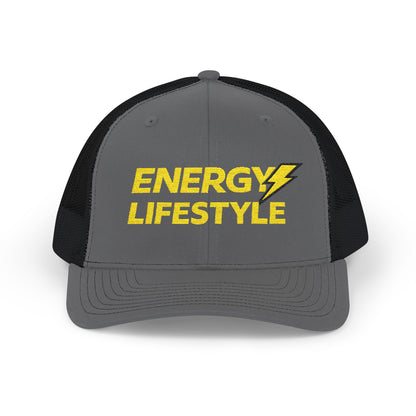 Energy Lifestyle Snapback Trucker Hat — Embroidered Lightning Logo