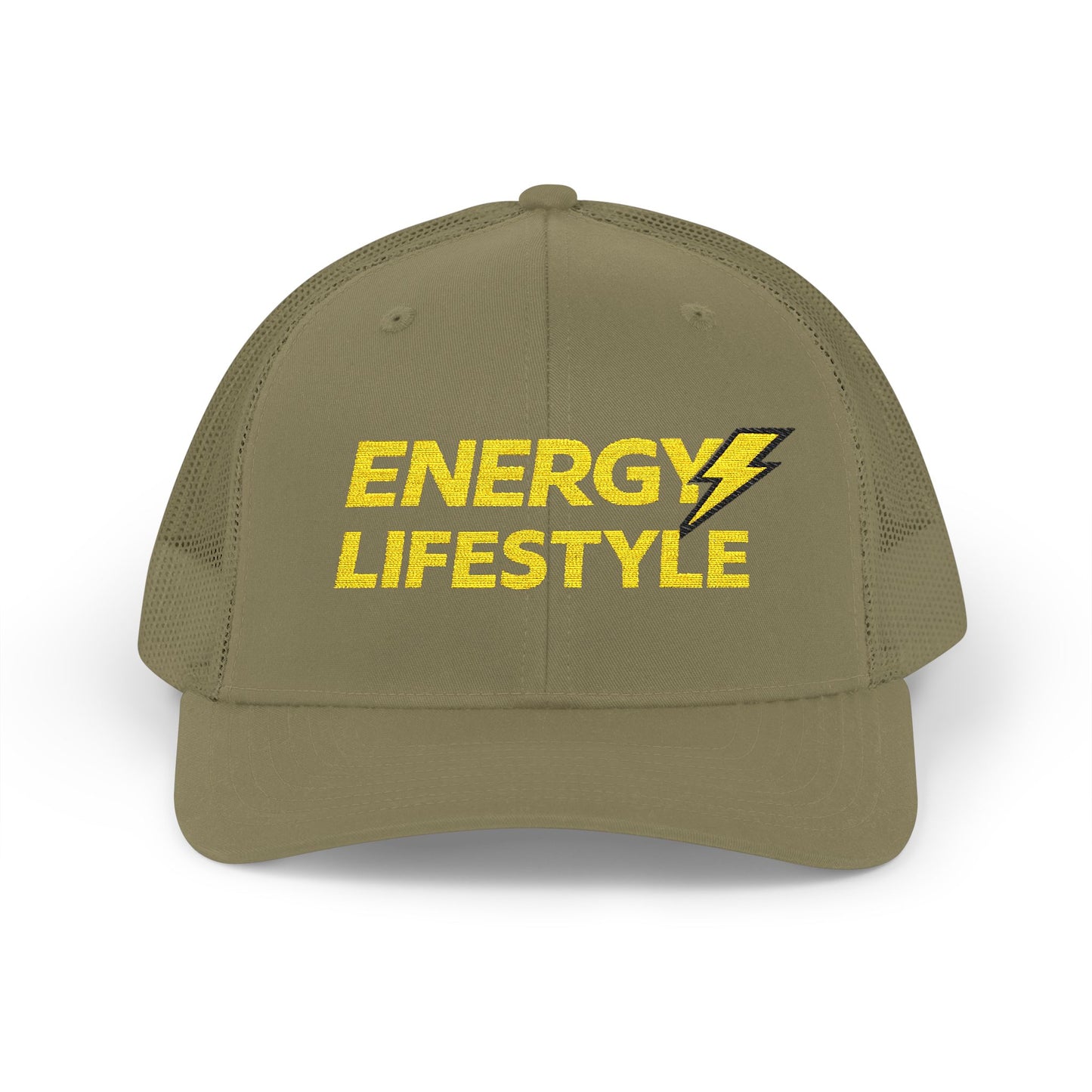 Energy Lifestyle Snapback Trucker Hat — Embroidered Lightning Logo