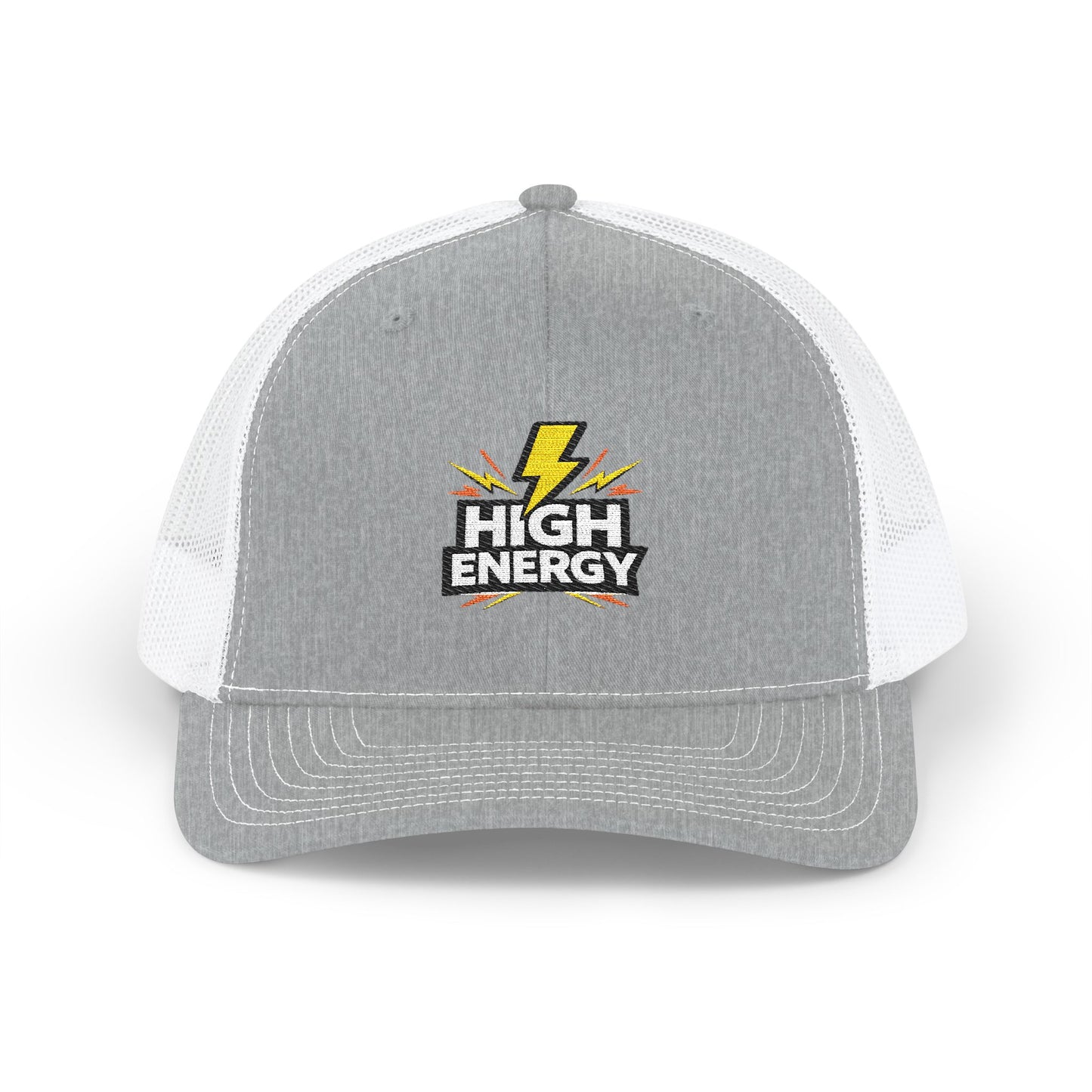 High Energy Lightning Snapback Trucker Hat — Embroidered Mesh Baseball Cap