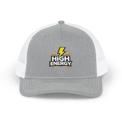 High Energy Lightning Snapback Trucker Hat — Embroidered Mesh Baseball Cap