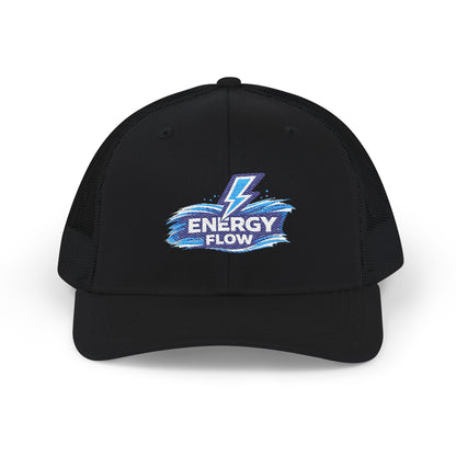 Energy Flow Embroidered Trucker Cap — Lightning Wave Snapback