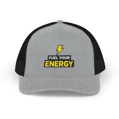 Energy Bolt Snapback Trucker Hat — "Fuel Your Energy" Embroidered Patch