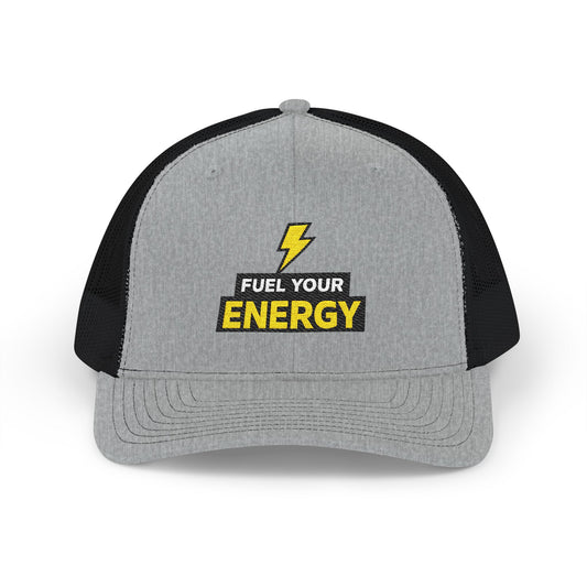 Energy Bolt Snapback Trucker Hat — "Fuel Your Energy" Embroidered Patch