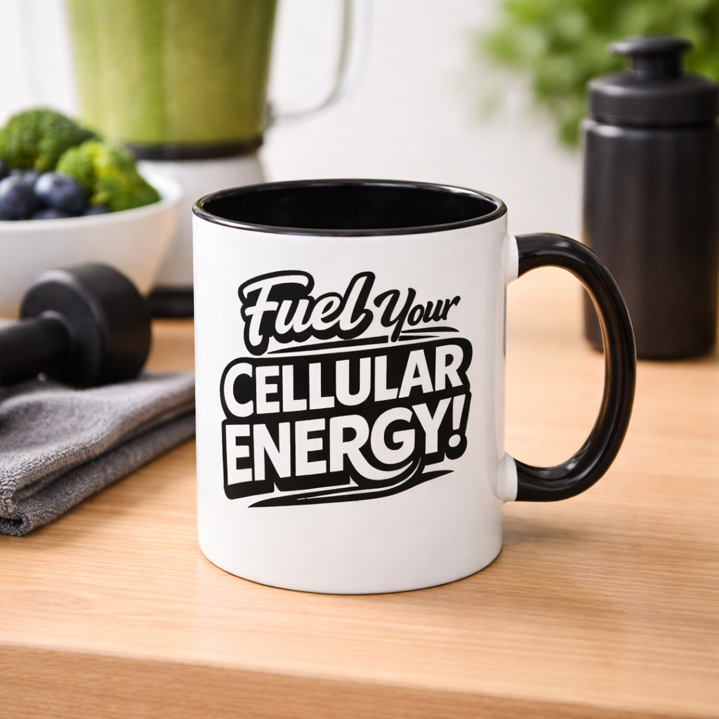 Fuel Your Cellular Energy! Mug — Motivational Coffee Cup (11oz/15oz)