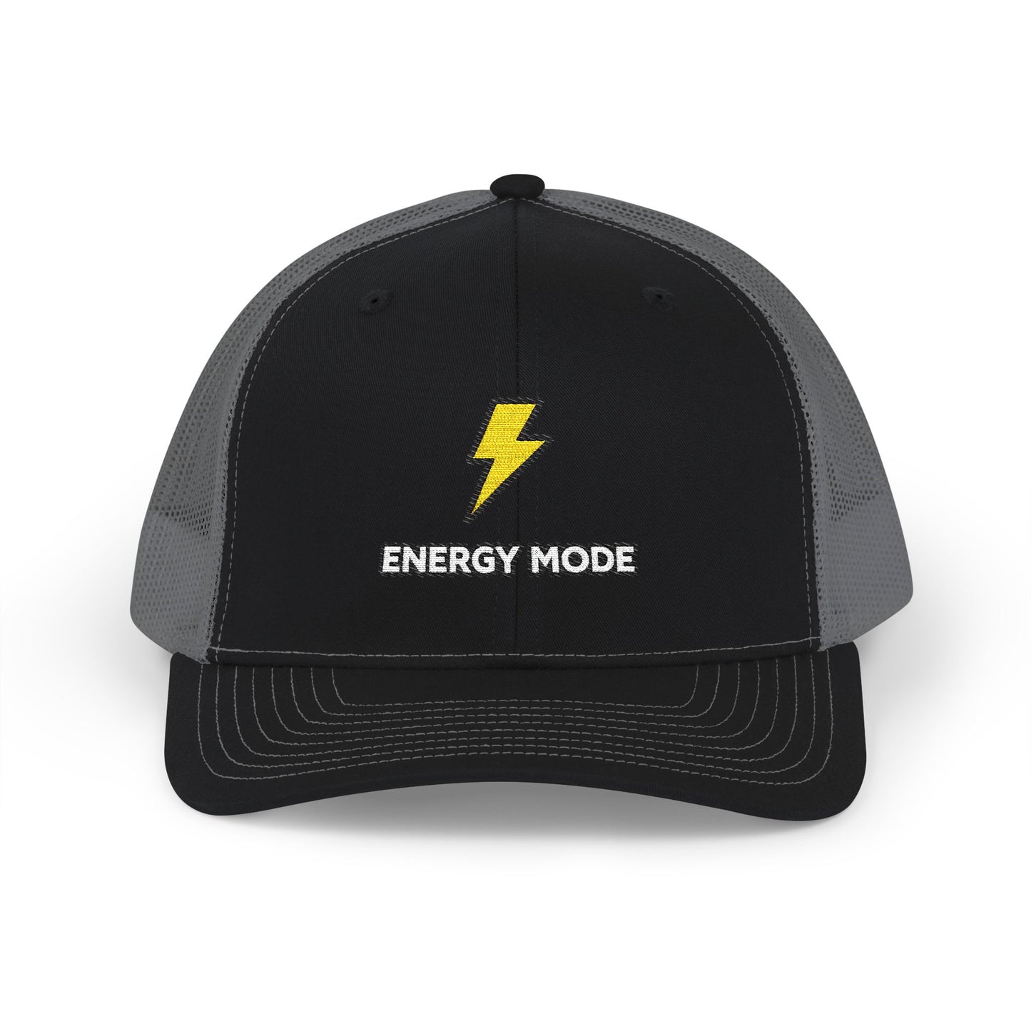 Energy Mode Snapback Trucker Cap — Embroidered Lightning Bolt