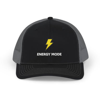 Energy Mode Snapback Trucker Cap — Embroidered Lightning Bolt