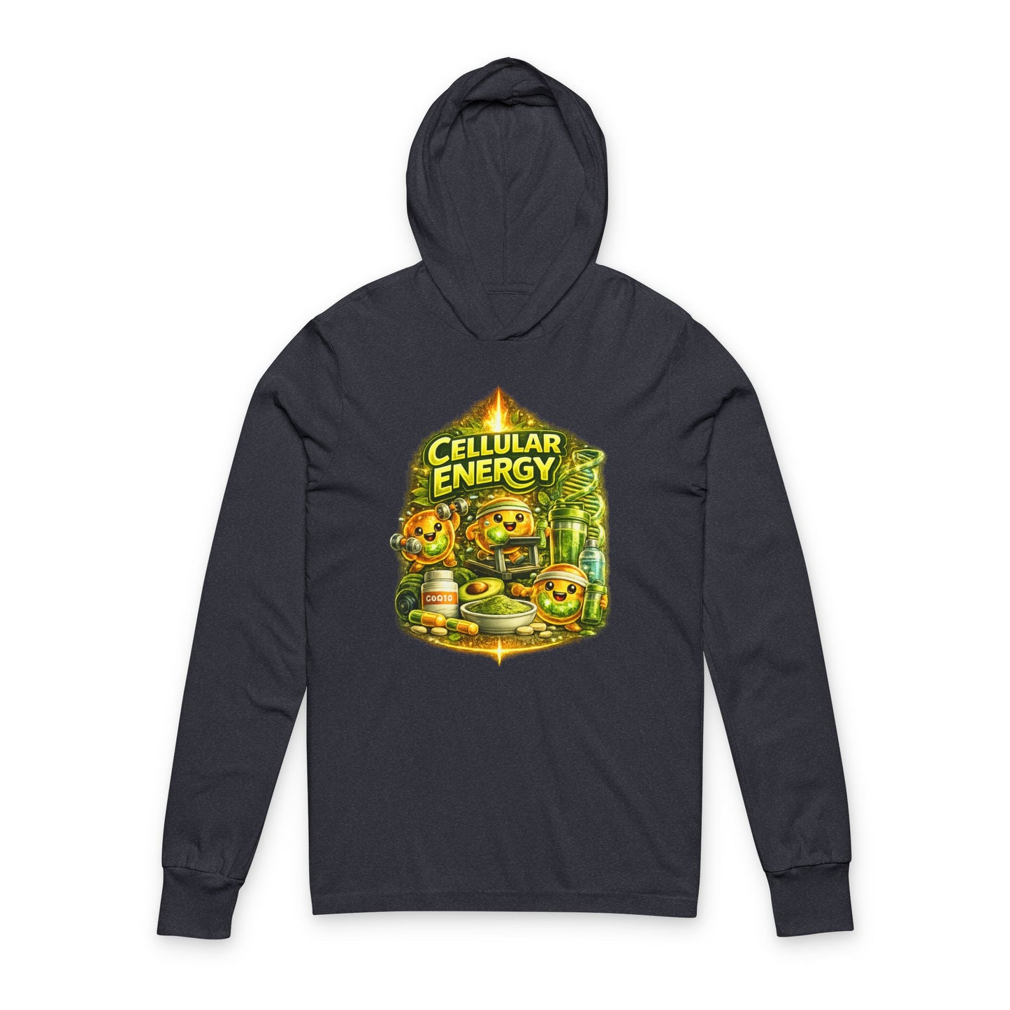 Cellular Energy Graphic Hooded Long Sleeve Tee