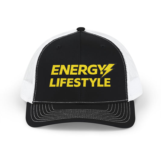 Energy Lifestyle Snapback Trucker Hat — Embroidered Lightning Logo