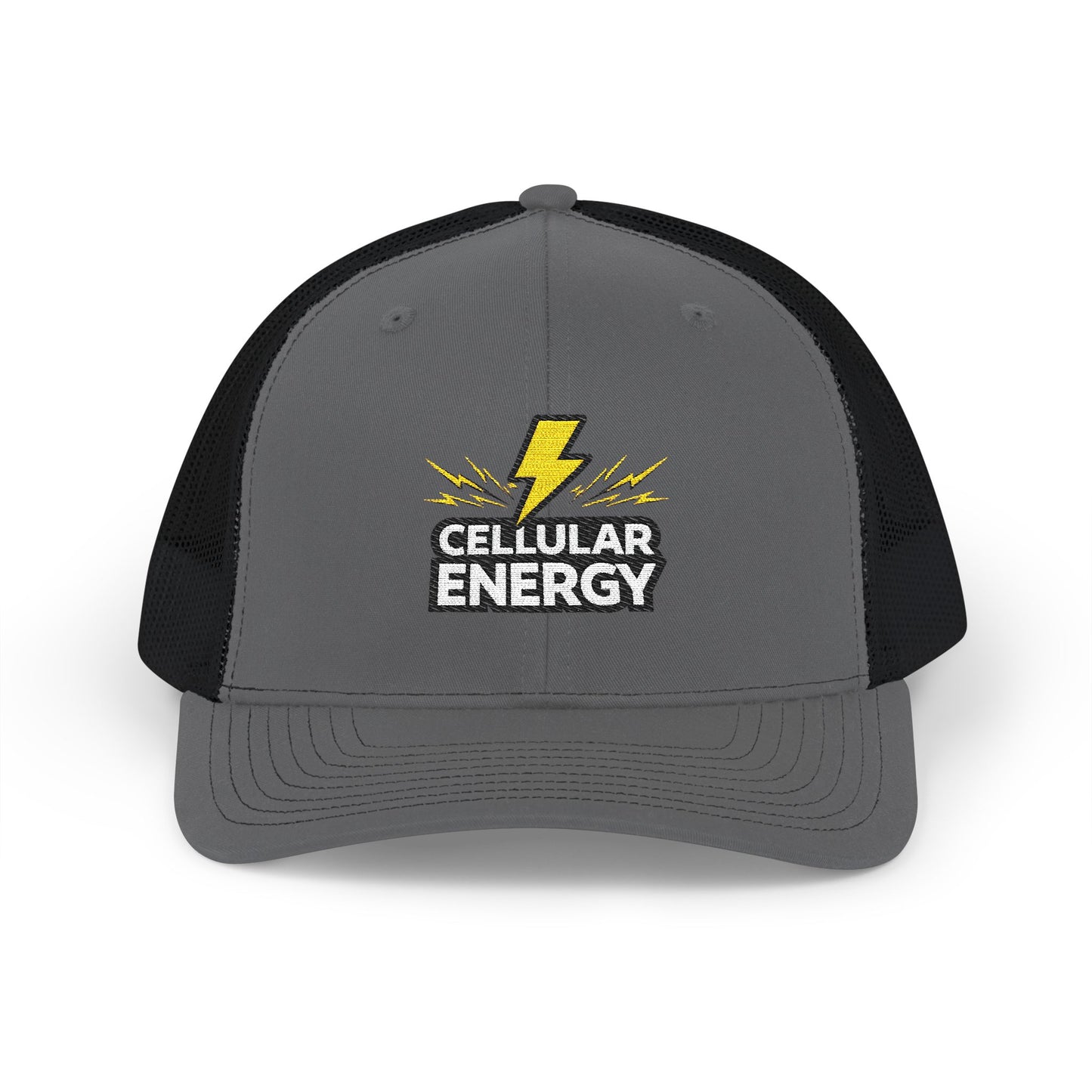 Cellular Energy Embroidered Trucker Cap — Lightning Bolt Snapback
