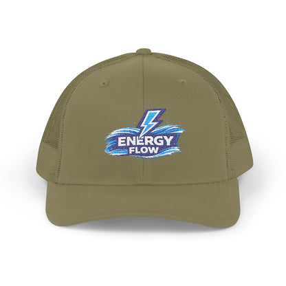 Energy Flow Embroidered Trucker Cap — Lightning Wave Snapback