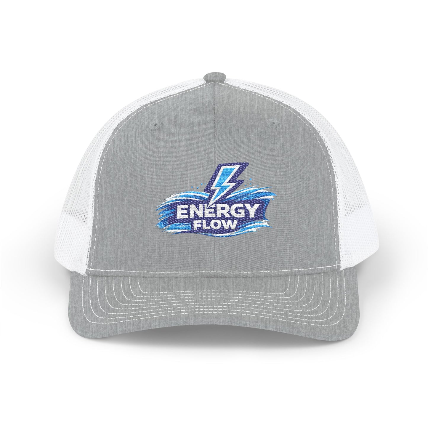 Energy Flow Embroidered Trucker Cap — Lightning Wave Snapback
