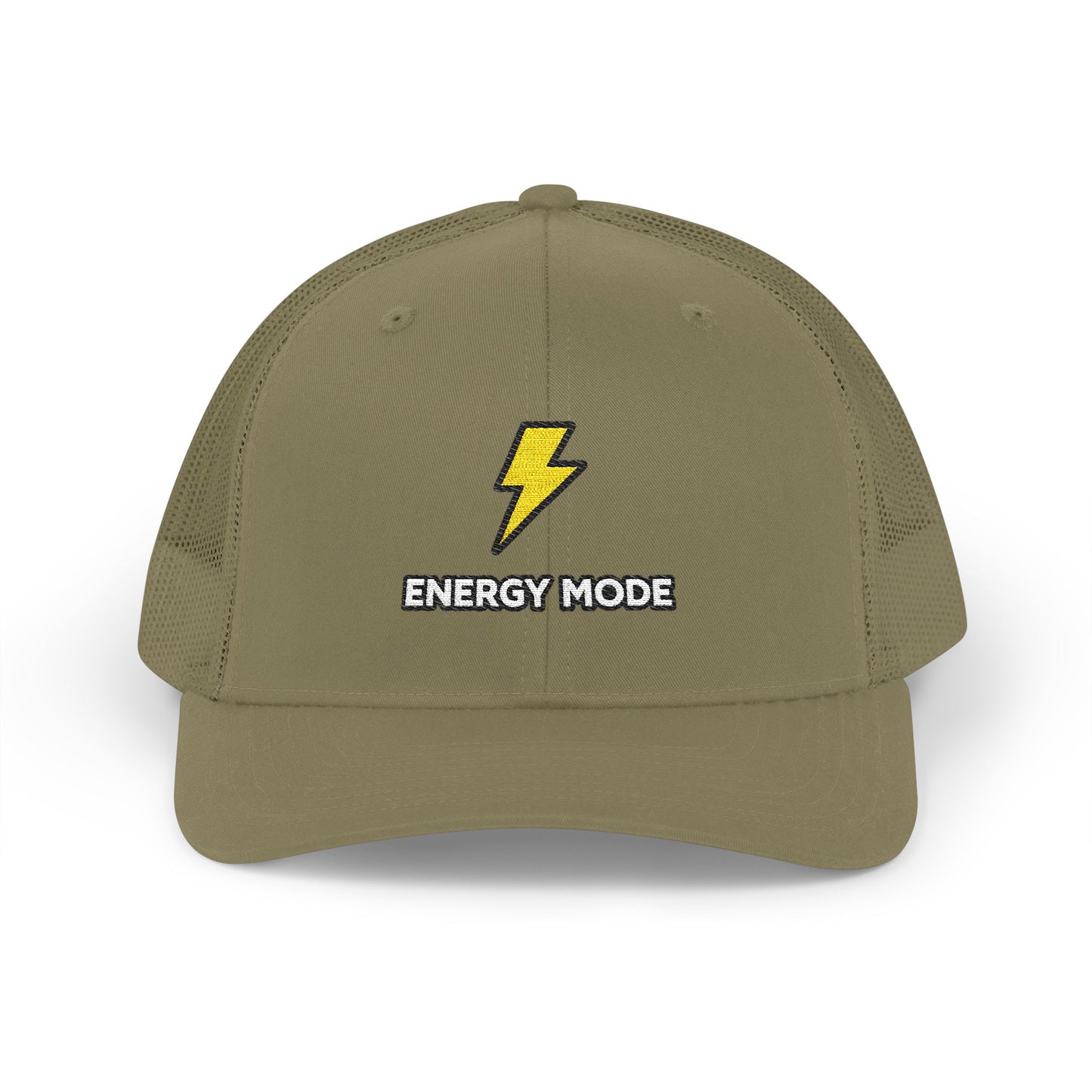 Energy Mode Snapback Trucker Cap — Embroidered Lightning Bolt