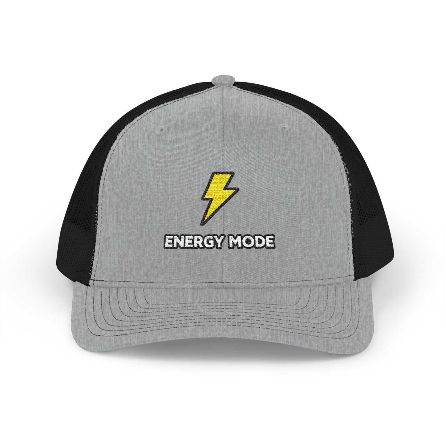 Energy Mode Snapback Trucker Cap — Embroidered Lightning Bolt