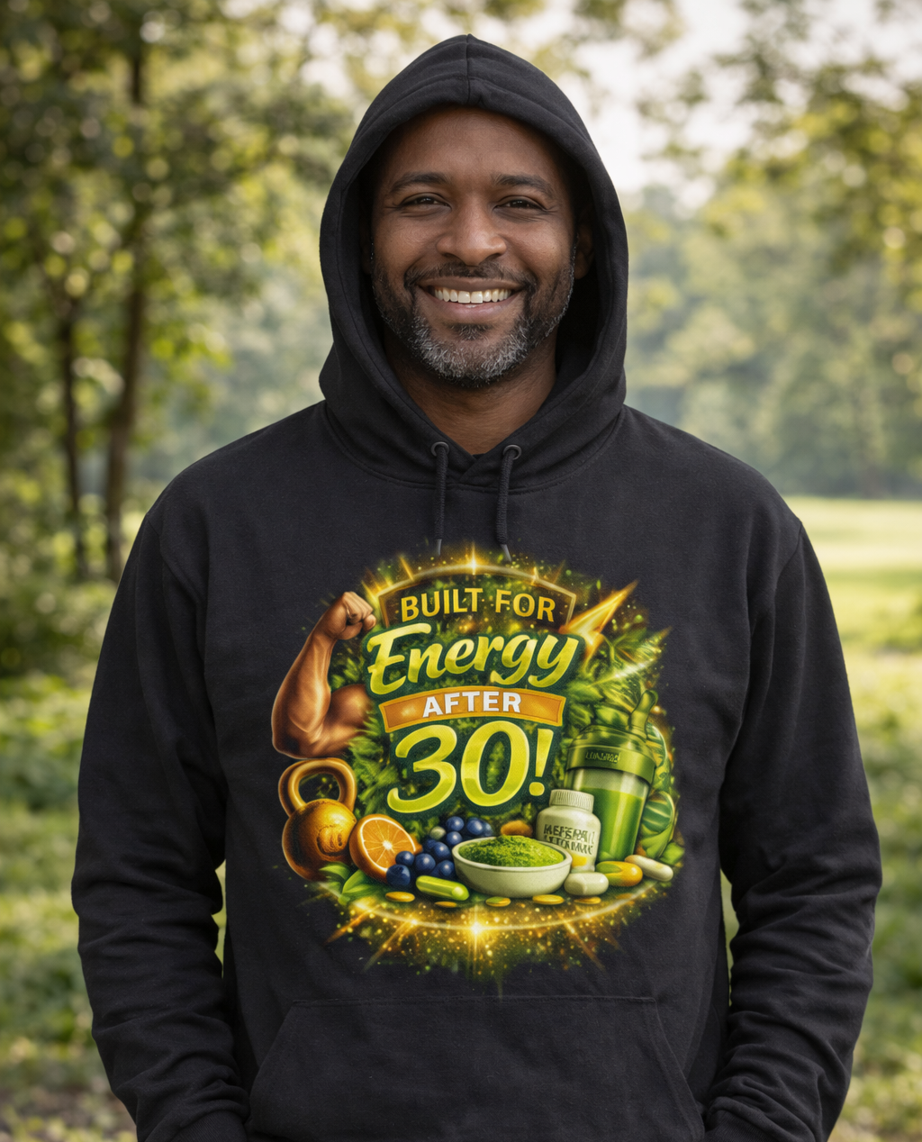Cellular Energy Retro Graphic Hooded Tee