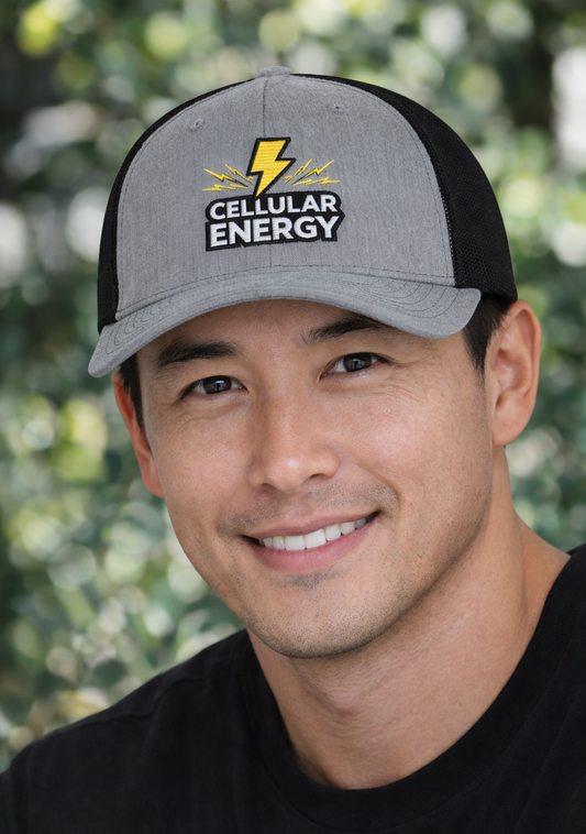 Cellular Energy Embroidered Trucker Cap — Lightning Bolt Snapback