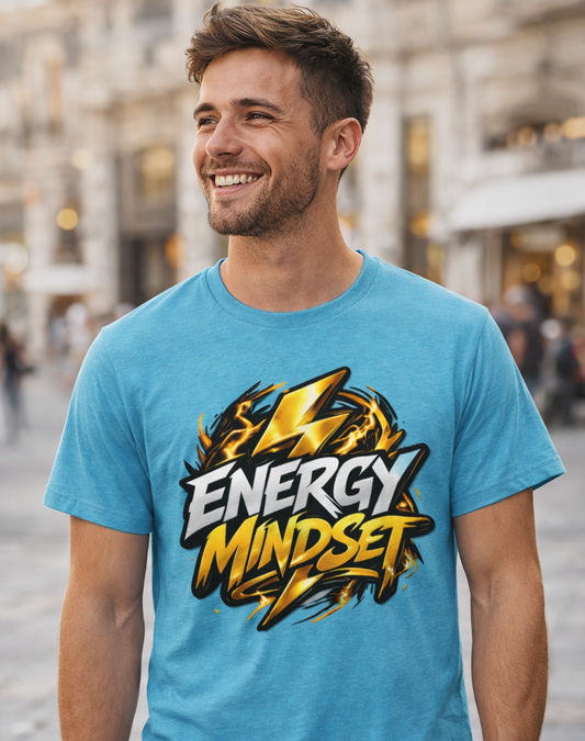 Energy Mindset T-Shirt — Motivational Lightning Graphic Tee