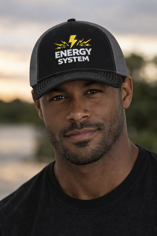 Energy System Embroidered Trucker Cap - Lightning Logo Snapback