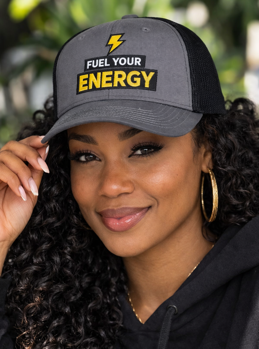 Energy Bolt Snapback Trucker Hat — "Fuel Your Energy" Embroidered Patch