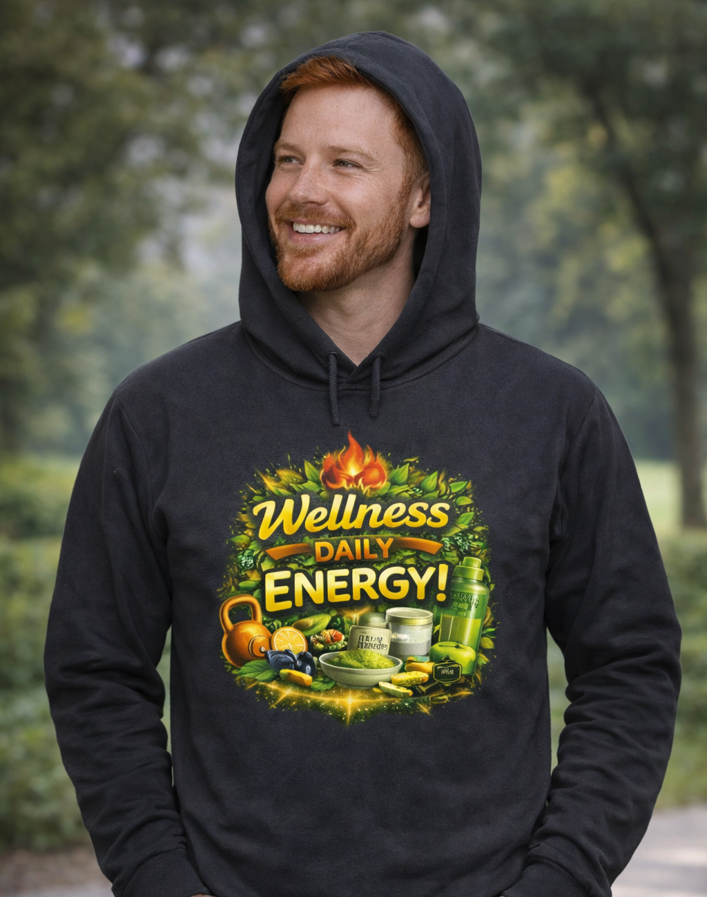 Wellness Daily Energy Hooded Long Sleeve Tee